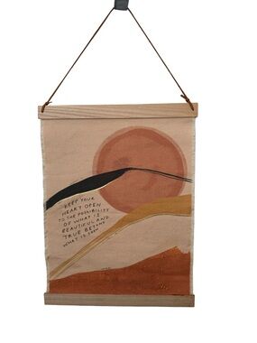 Earthy Sunrise Boho Tapestry Wall Art in Terracotta and Mustard